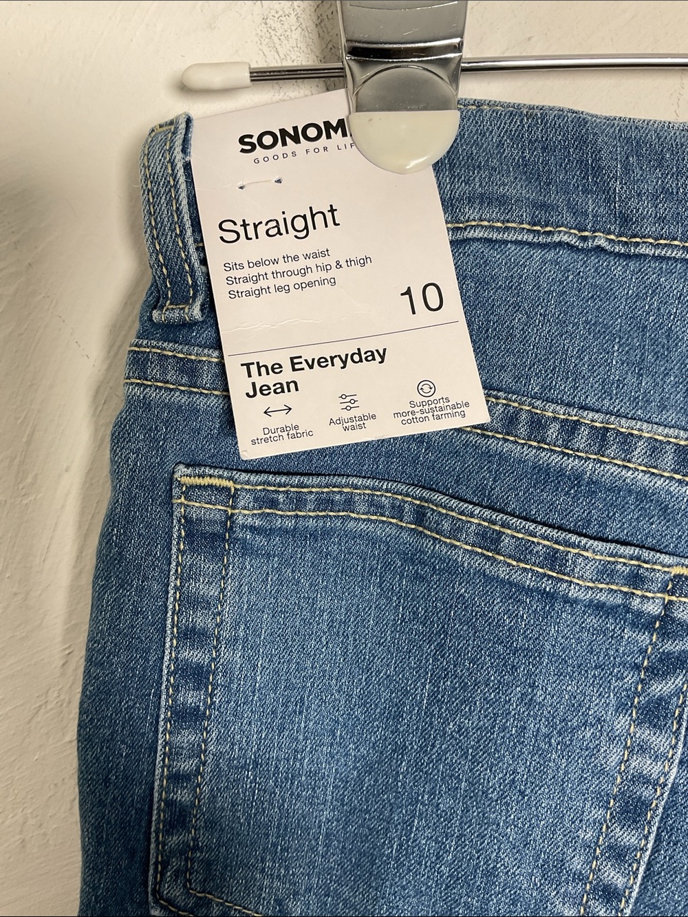 Sonoma Goods for Life Everyday Jean Straight Leg Size 10(Boys) Med Wash NWT - Picture 4 of 7